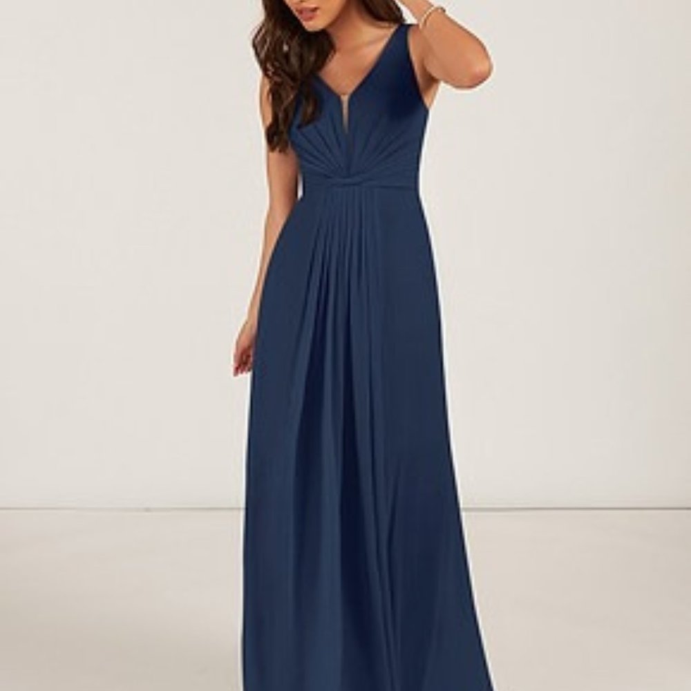Azazie Gina Bridemaid Dress Dark Navy
